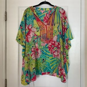 Lilly Pulitzer Silk Beaded Caftan